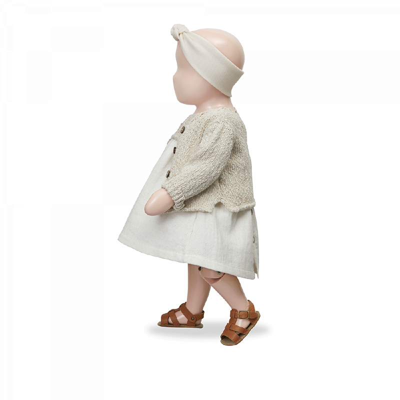 Cardigan a tricot natural bambina, della collezione SS23 1+ in the Family