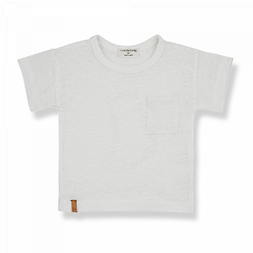 T-shirt bambino in lino, tonalità bianco. Collezione SS23 1+ in the Family