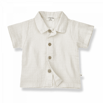 Camicia bambino in mussuola di cotone, avorio. Collezione SS23 1+ in the Family