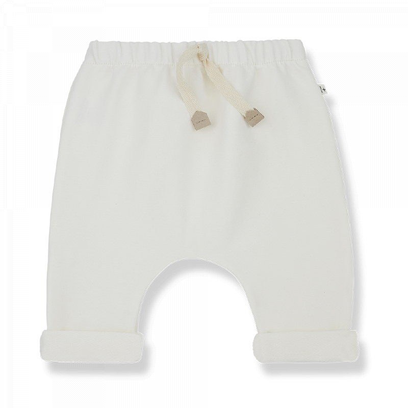 Pantalone per neonato color ecru, collezione SS23 1+ in the Family