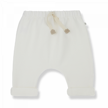 Pantalone per neonato color ecru, collezione SS23 1+ in the Family