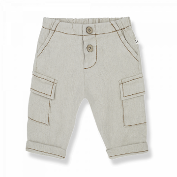 Pantalone cargo bambino, tonalità beige. Collezione SS23 !+ in the Family