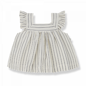 Camicetta bambina a righe blu notte su fondo avorio, collezione SS23 1+ in the Family
