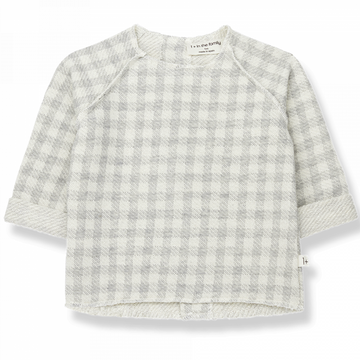 1+ in the Family Felpa neonato, trama Vichy grigio