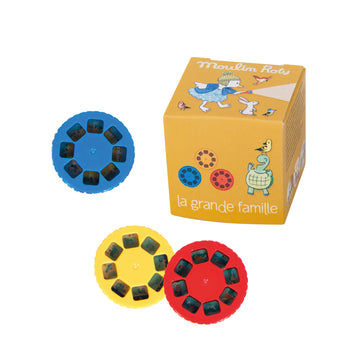 Scatola 3 dischi per lampada proietta storie La grande famille - Moulin Roty