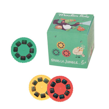 Moulin Roty® Scatola 3 dischi per lampada proietta storie, Dans la Jungle