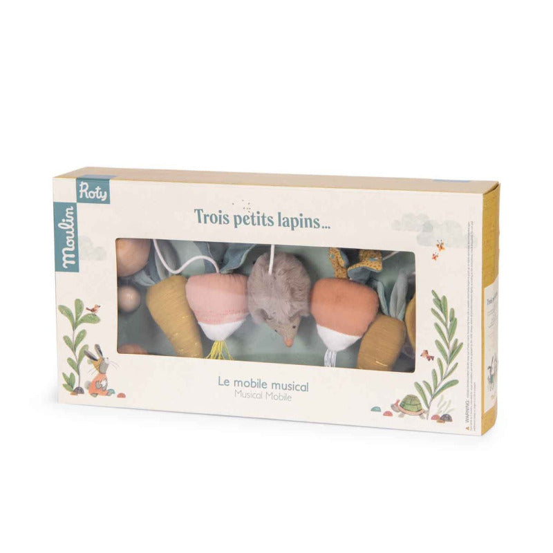 Giostrina musicale per lettino o culla, Trois petits lapins, Moulin Roty
