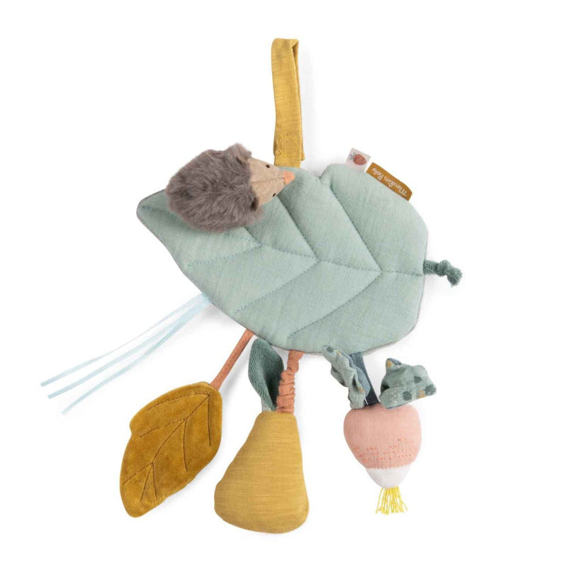 Foglia peluche multiattività, gioco morbido per neonato, Moulin Roty