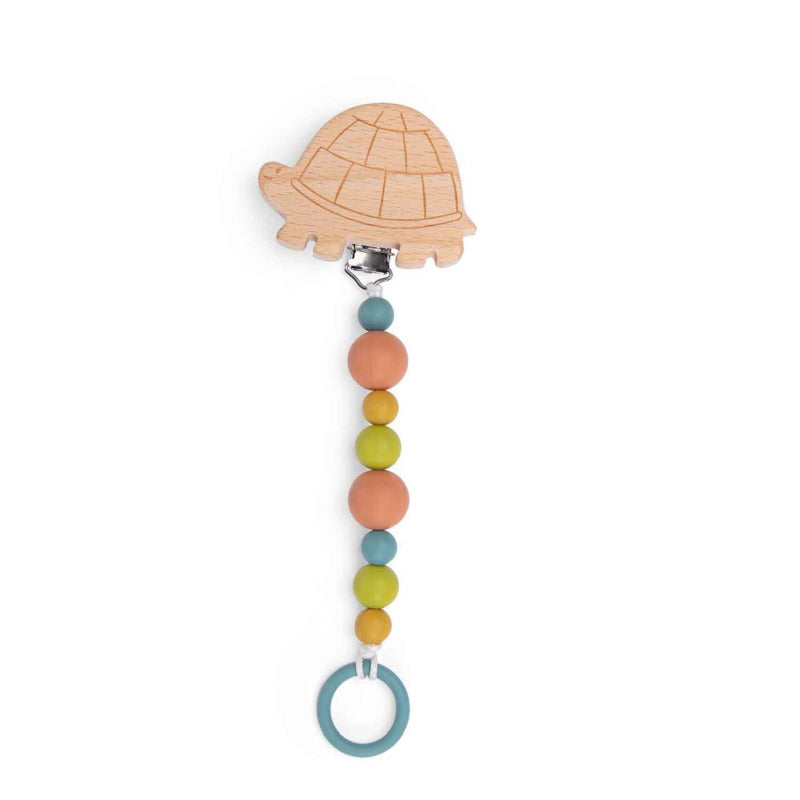 Catenina portaciuccio neonato, in legno e silicone, Moulin Roty