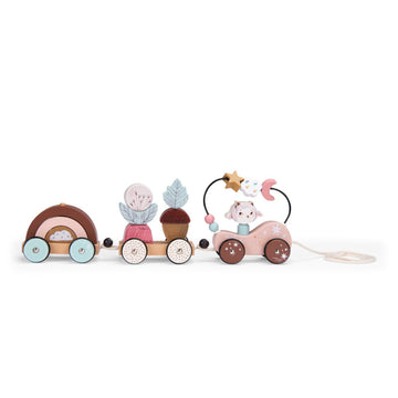Treno in legno per bambini da costruire e trainare della collezione Après la pluie, Moulin Roty