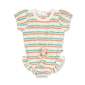 Pagliaccetto neonata in spugna, righe multicolor | My Little Cozmo