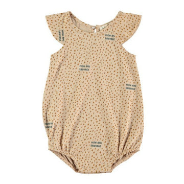 Pagliaccetto neonata in cotone biologico - Sauvage pink