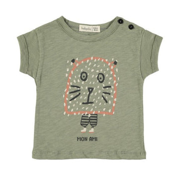 T-shirt bambino a manica corta in cotone biologico - Mon ami green