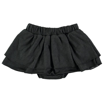 Gonna bambina con culotte in cotone biologico - antracite