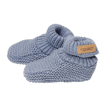 Scarpine bebè lavorate a tricot blu