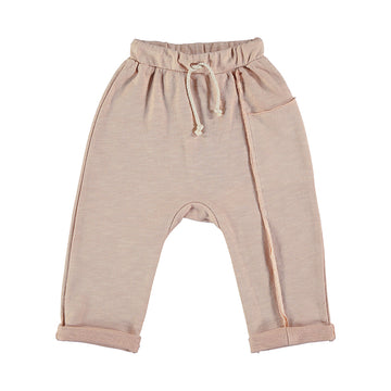 Pantalone bambina in cotone biologico, rosa antico - Nico