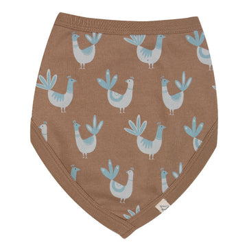 Bavaglino a bandana in cotone biologico - Peacocks turchese