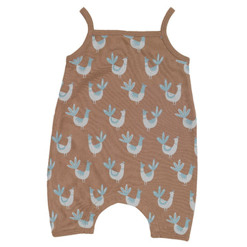 Pagliaccetto per neonati in cotone biologico - Peacocks turchese