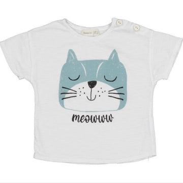 T-shirt bambino manica corta in cotone biologico - Gatto
