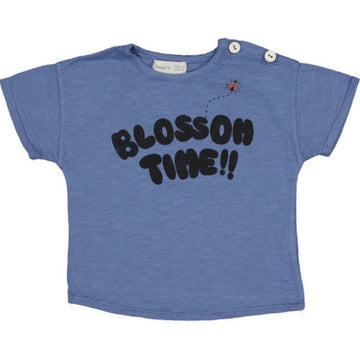 T-shirt bambini manica corta in cotone biologico - Blossom blu
