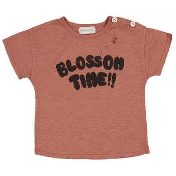 T-shirt bambini manica corta in cotone biologico - Blossom argilla