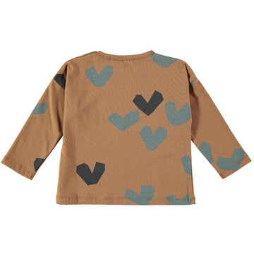 T-shirt bambina a manica lunga in cotone biologico - Big Hearts