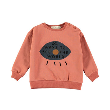Felpa bambini in caldo cotone biologico, Eye Terracotta