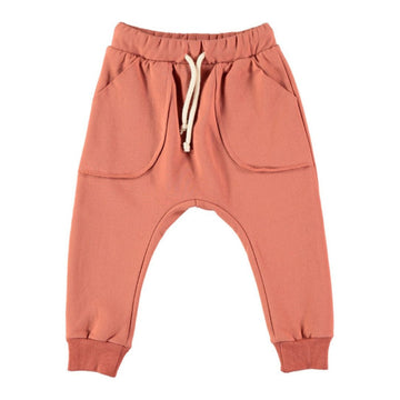 Pantalone bambini in caldo cotone biologico, Terracotta
