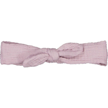 Fascetta capelli bambina in mussola di cotone biologico - malva