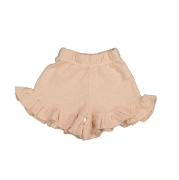 Shorts bambina in cotone biologico, rosa pesca