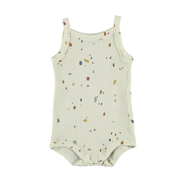 Body neonato con spallina in cotone biologico - confetti avorio