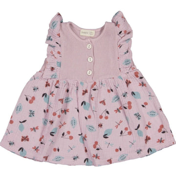 Abito bambina smanicato - malva