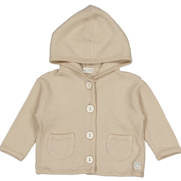 Cardigan bambini in tessuto waffle - sandalo