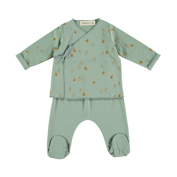Completo per neonato in cotone biologico - mela verde | Babyclic