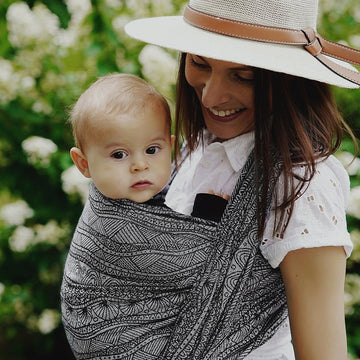 Fascia rigida portabebè in jacquard di cotone - carbon harmony (taglia 7)