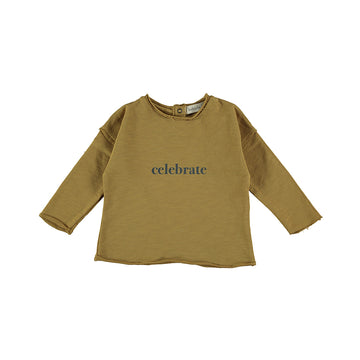 Felpa bambino in cotone biologico, ocra - Celebrate