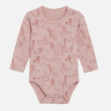 Body neonata a manica lunga in bamboo - savana rosa