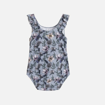 Costume intero bambina, fiori - Protezione 50+