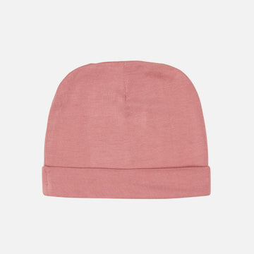 Cappellino neonata in bamboo - rosa antico