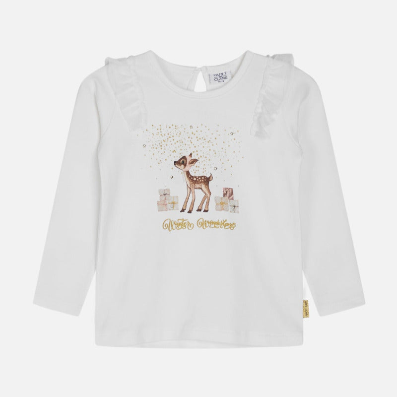 T-shirt bambina con cerbiatto, Natale