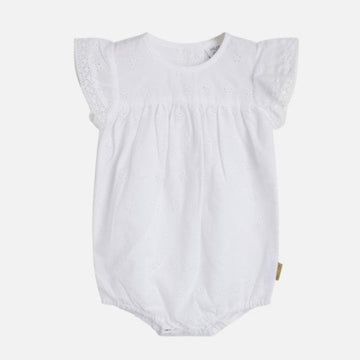 Body neonata in cotone biologico - pizzo Sangallo