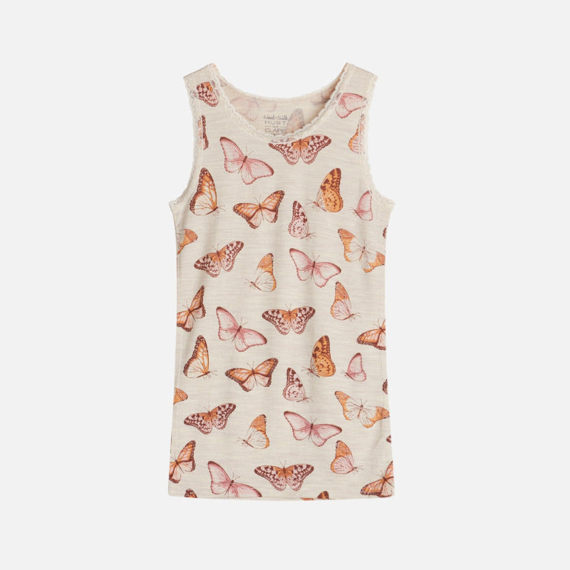 Canotta bambina in lana seta, Farfalle, Hust & Claire