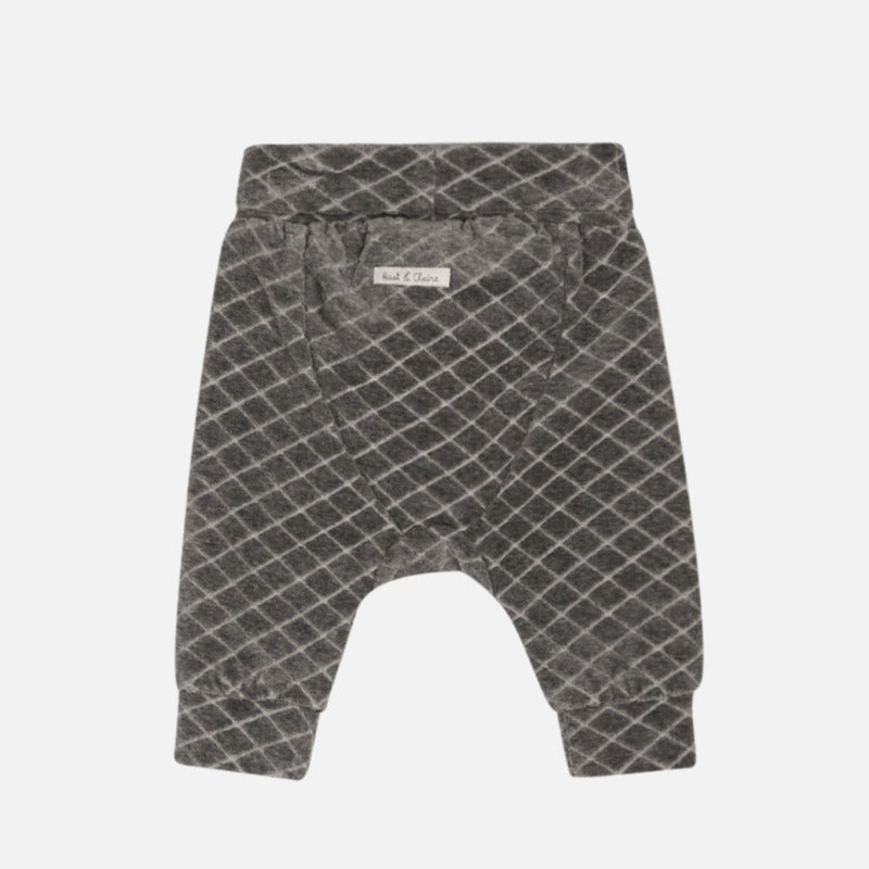 pantalone in morbido velluto per neonato, grigio