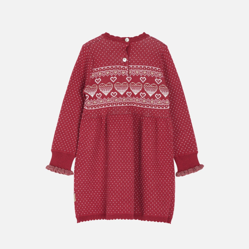Abito bambina rosso con fantasia cuori
