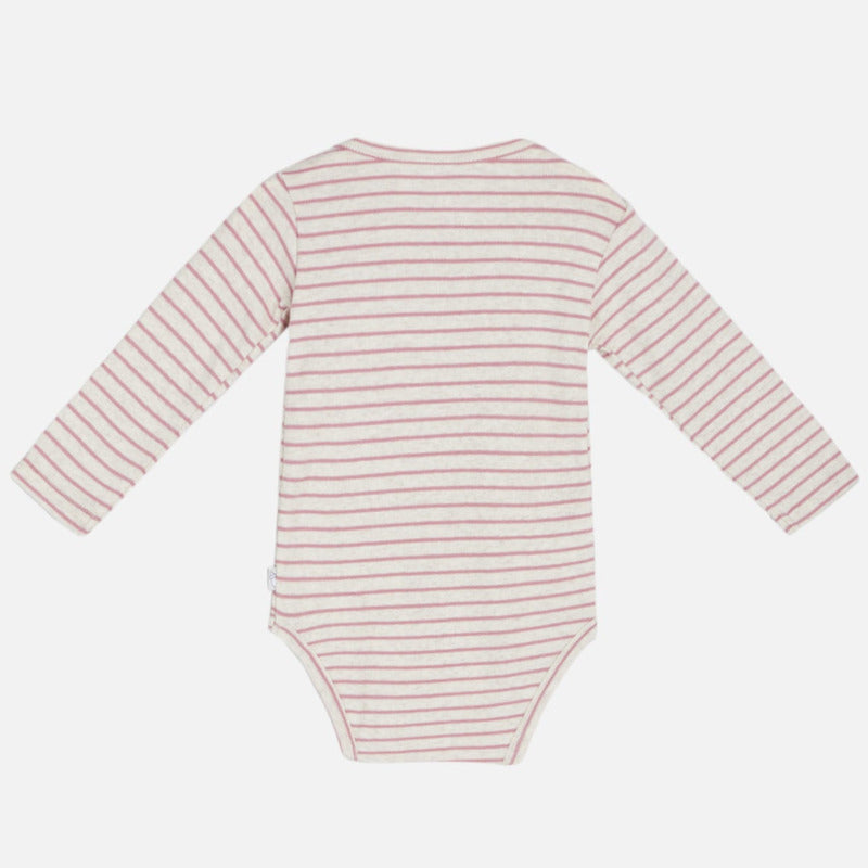 Body manica lunga a righe rosa, neonata