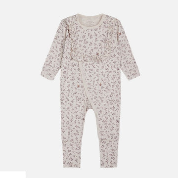 Tutina neonata in bamboo, fiori viola