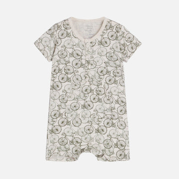 Pagliaccetto neonato in bamboo, biciclette verde | Hust & Claire