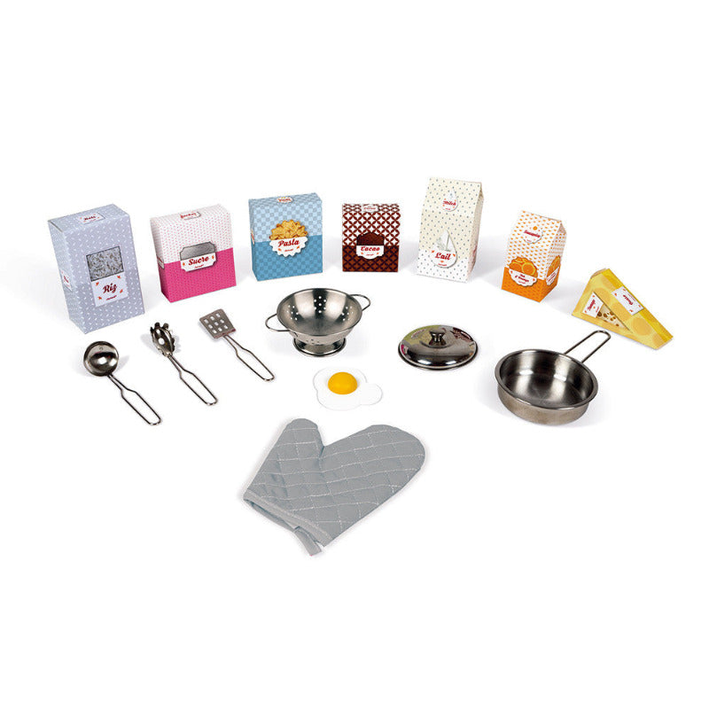 Cucina giocattolo in legno maxi accessoriata, in color blu