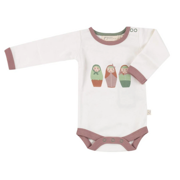 Body neonata a manica lunga in cotone biologico - matrioske