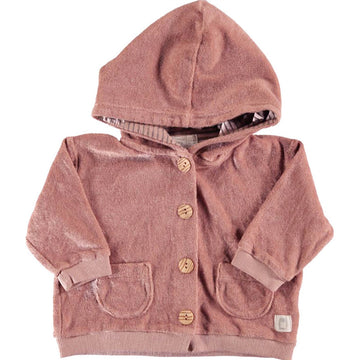 Giacca bambina in spugna di cotone - rosa